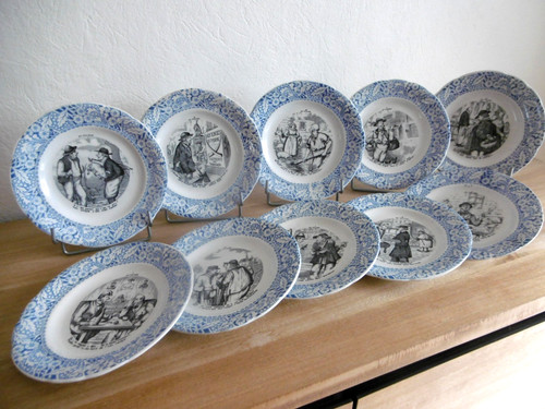 Dix assiettes dessert - assiettes,