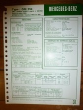 OM314 - 319457 dep 338402 Fiche Technique Mercedes
