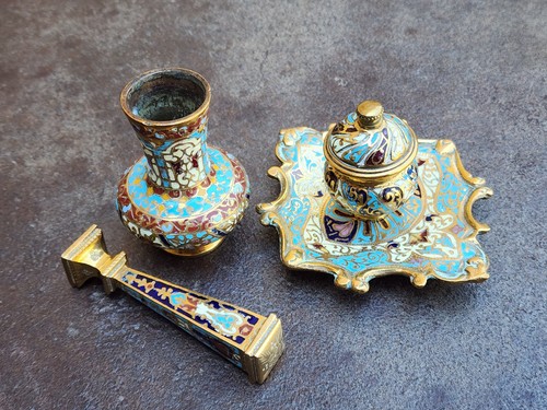 Emaux cloisonné ensemble 3 - emaux, de
