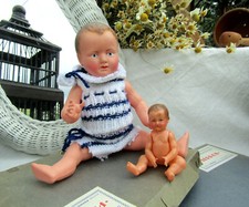 2 poupées petit collin tête d'aigle 25 et 11 cm ancien