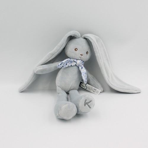 Doudou lapin bleu pantin