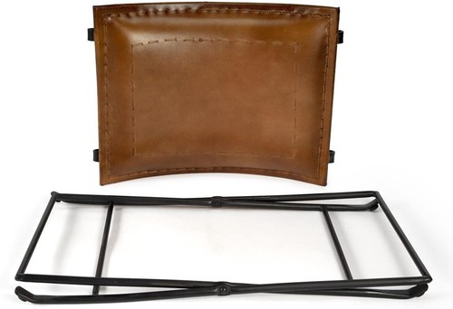 Tabouret cuir marron - cuir,