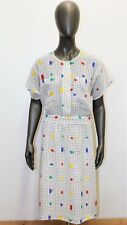 TED LAPIDUS Paris Vintage 80s Short Sleeves Polka Dot White Dress 12 US 44 FR