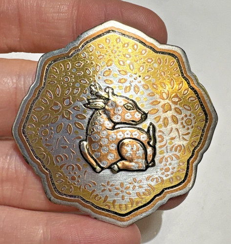 Pendentif damascène cerf - pendentif, en