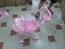 1 Poussette Landau Rose pour Poupée Jeu Métal Qualité Jouet