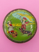 boite tole litho 1930-40 candy DE WULF Bruxelles jeux d'enfants chien teckel