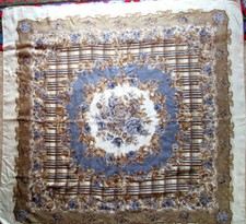 -Châle  cachemire et soie  TBEG  vintage Scarf 140 x 140 cm