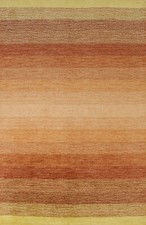 Tapis Gabbeh Rayé En Laine Tissé À La Main 5x8 Pieds