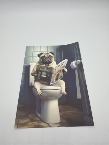 Affiche chien carlin drôle - affiche, wc