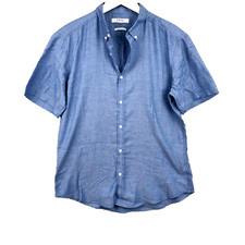 Smog chemise homme taille euro L slim fit bleu 65% poly 35% coton mans shirt