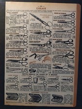 Ciseaux  couteaux boucher couperet scie affiloir publicité 1961