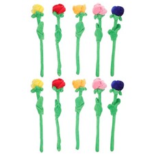 10pcs mariage fausse fleur de rose peluche décorative fleur de rose