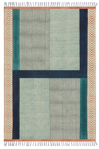Coton naturel tapis handmade - coton,