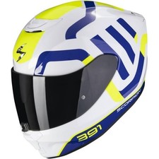 Casque Scorpion EXO-391 AROK blanc/bleu/jaune fluo S SCORPION