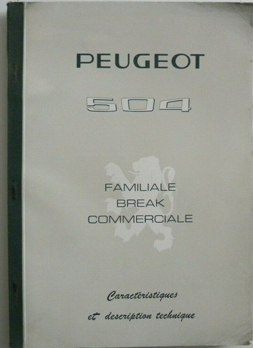 Manuel atelier peugeot 504 - d'atelier,