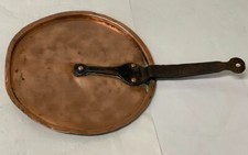 Ancien couvercle en cuivre et fer forgé Ø 21 cm / Antique French copper pan lid