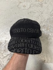 FW2000 Roberto Cavalli Black Wool Cap (One Size)