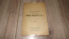 Instructions Pompes Melotte Pr B. a - Remicourt Belgique
