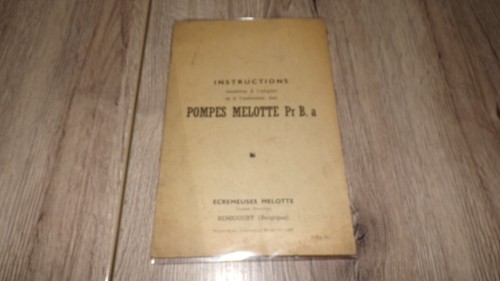 Instructions pompes melotte - instructions,