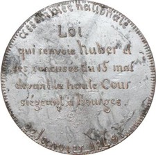 H3771 Rare Médaille Huber Dissolution Assemblée Nationale 1848 Bourges AU