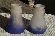 2 tulipes pate de verre art déco signées Lunéville