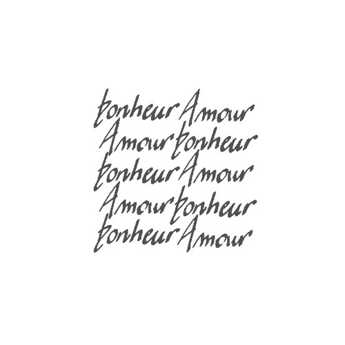 Tampon bois amour bonheur - tampon,