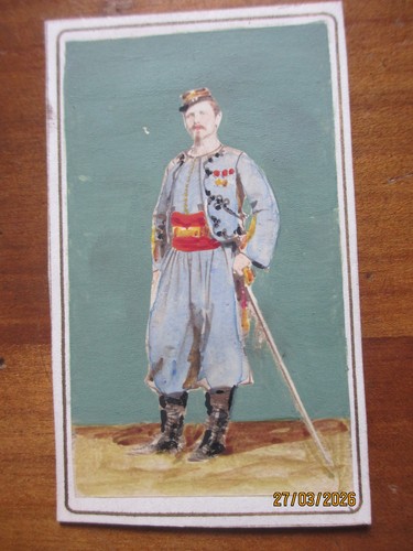 Cdv militaire gouaché circa - gouaché,
