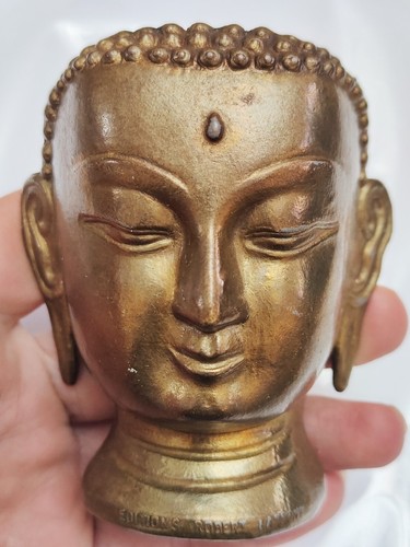 Laiton buddha head - laiton, statuette