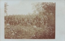Photo Ak 1.WK Soldats De Maschinengewehr-Abteilung Avec MG 08 Sur Lafette