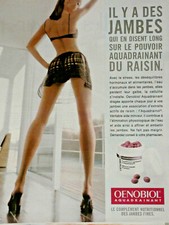 PUBLICITÉ DE PRESSE 1998 OENOBIOL AQUADRAINANT POUR NUTRITION DES JAMBES FINES