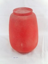 ancien verre de lampe tempête Rouge SNCF ou Chantiers en verre H: 16,3 cm (DC25)