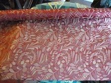 Tissu ameub. damas bicolore,fond satin rouge style Art Nouveau Lelièvre L170x133