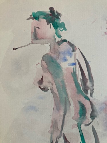 Très beau dessin lavis - beau, encre
