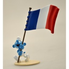 Figurine Le Schtroumpf porte-drapeau français - PEYO - Pixi - 06469