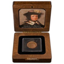 Wooden Case - 1666-1686 - 1/6 Ore Karl XI shipwreck Riga Latvian city - 4