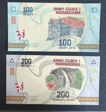 Madagascar 2 billets 100/200 ARIARY 2017  Neuf ( UNC )