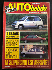 AUTO HEBDO N°437 13/09/1984 F1 GP ITALIE SUPER RENAULT 5 BX 19 GT 305 GTX