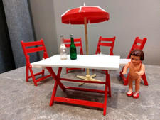 Ensemble de meubles de jardin de maison de poupée vintage milieu du siècle...