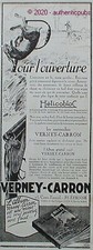 PUBLICITE VERNEY CARRON FUSIL HELICOBLOC OUVERTURE DE LA CHASSE DE 1925 AD PUB