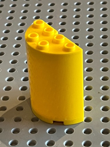 Lego yellow cylinder half - yellow, ref