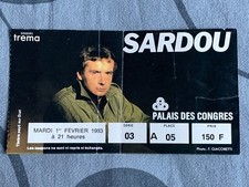 Billet Ticket 1983 MICHEL SARDOU - Palais des Congrès, Paris Février  1983 