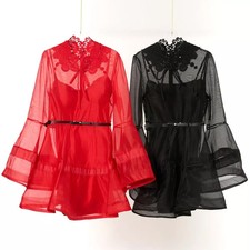 Robe Femme Noir Rouge Tulle