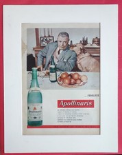 Publicité de presse Belge: Boisson Eau de Table APPOLINARIS 1965 .