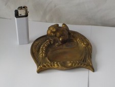 Vide poche ou cendrier en Bronze Souris sur épis de blé signé Preyat