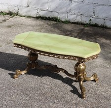 Table basse vintage en onyx et laiton - Fratelli Orsenigo table de salon - style baroque - années 60