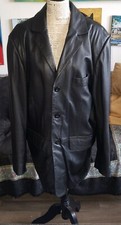 Veste Homme Cuir Agneau 100% Viscose Taille 50 Marque Alan Gérard