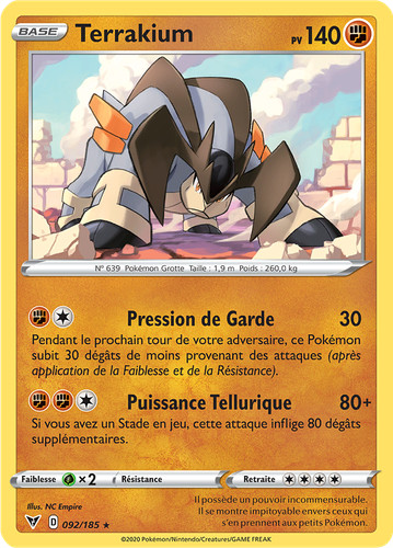 Carte pokémon terrakium - carte,