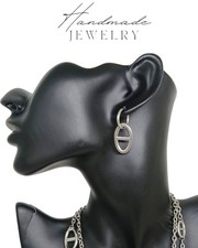 Créoles Maille Marine Acier Inoxydable Boucles D'oreilles Chaîne D'ancre Argent 