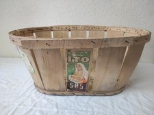 Ancienne Cagette, Cageot en bois ovale 48 x 30 cm par 23 cm de haut