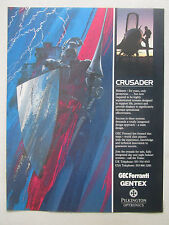 12/1991 PUB GEC FERRANTI GENTEX PILKINGTON CRUSADER HELMET CASQUE AVIATION AD